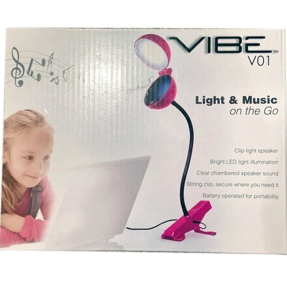 🆕Vibe V01 Pink Clip-On Light Book Music Speakers - Picture 2 of 5